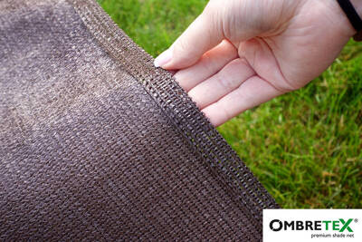 Siatka cieniująca, osłonowa na ogrodzenie Ombretex brązowa 1,5x10m 95% 200g